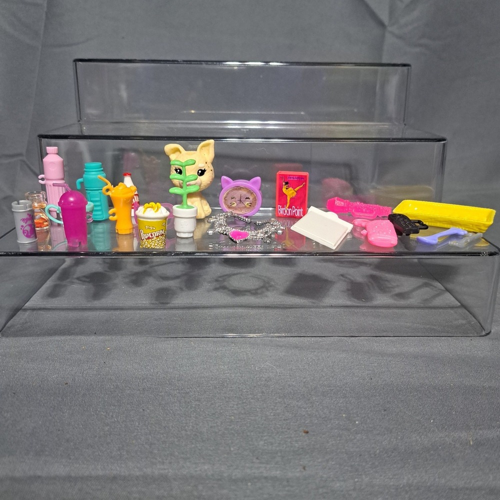 Mattel Barbie Lot of 20+ Mixed Accessories Drinks Animals Decor Serving Tools